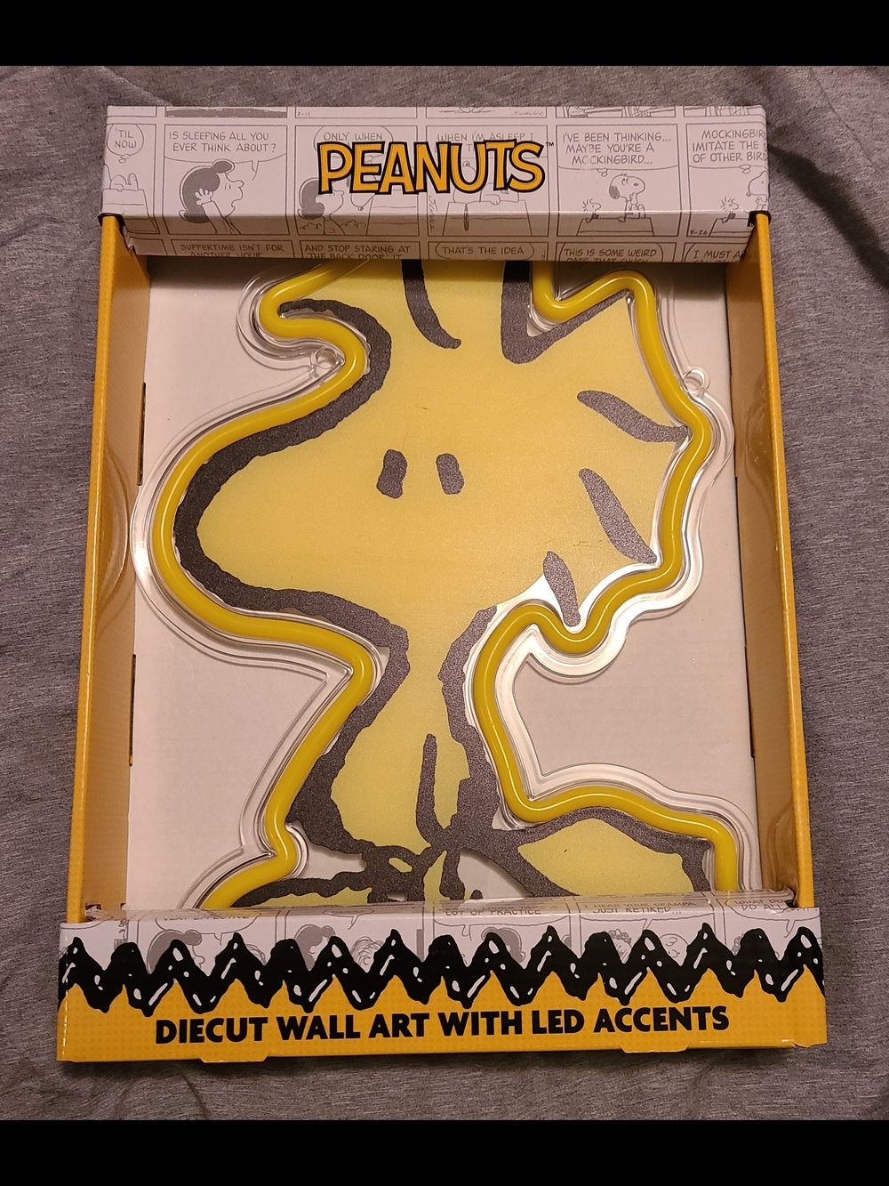 New! Peanuts Yellow Woodstock LED Neon Light Diecut Wall Art